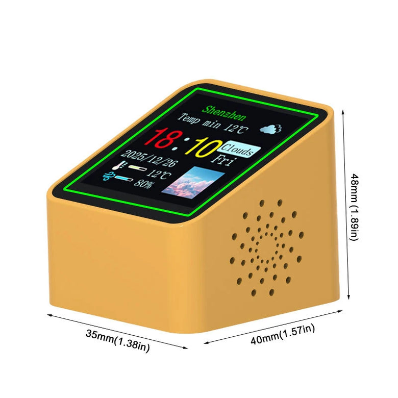 Smart Weather Clock Multifunctional Desktop Electronic Clock WiFi Connectivity Real-time Weather Updates Brightness Adjustable Night Mode Customizable Screen Display 1.54-inch