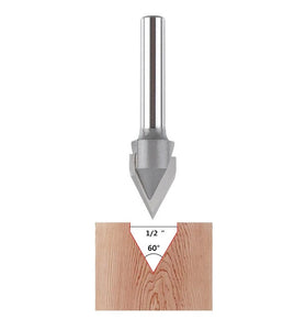 6mm Shank Carbide Tipped CNC Engraving Router Bit 60 Degree V Groove YG G Carbide Hard and Soft Wood Cutting Tool