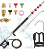 16PCS Stainless Steel High-Pressure Water Gun Set with Extended Rods 4000psi Quick Connect Versatile Cleaning Tool for Courtyard Livestock Rooftop Including Five Spray Nozzles