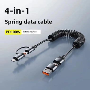 6A 100W USB-A/USB-C to iP/USB-C Telescopic Cable PD Fast Charging Data Transmission Copper Core Line 1.5M Long for iPhone 16 15 Pro 14 13 12 Pro Max for Xiaomi 15pro for Huawei Mate 70 Pro for Samsung Galaxy S25 Ultra