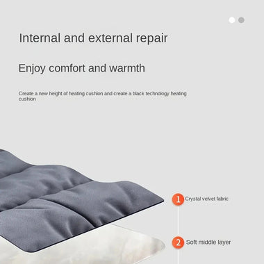 Heated Seat Cushion Office USB Winter Warmer Temperature Adjustable Graphene 5V Electric Chair Pad Electric Heating Cushion Pad Chair Winter Warming 3 Layer Blanket