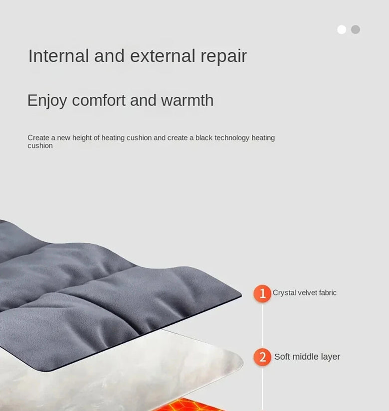 Heated Seat Cushion Office USB Winter Warmer Temperature Adjustable Graphene 5V Electric Chair Pad Electric Heating Cushion Pad Chair Winter Warming 3 Layer Blanket