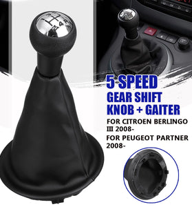 5 Speed Gear Shift Knob Gaiter for Citroen Berlingo III for Peugeot Partner 2008