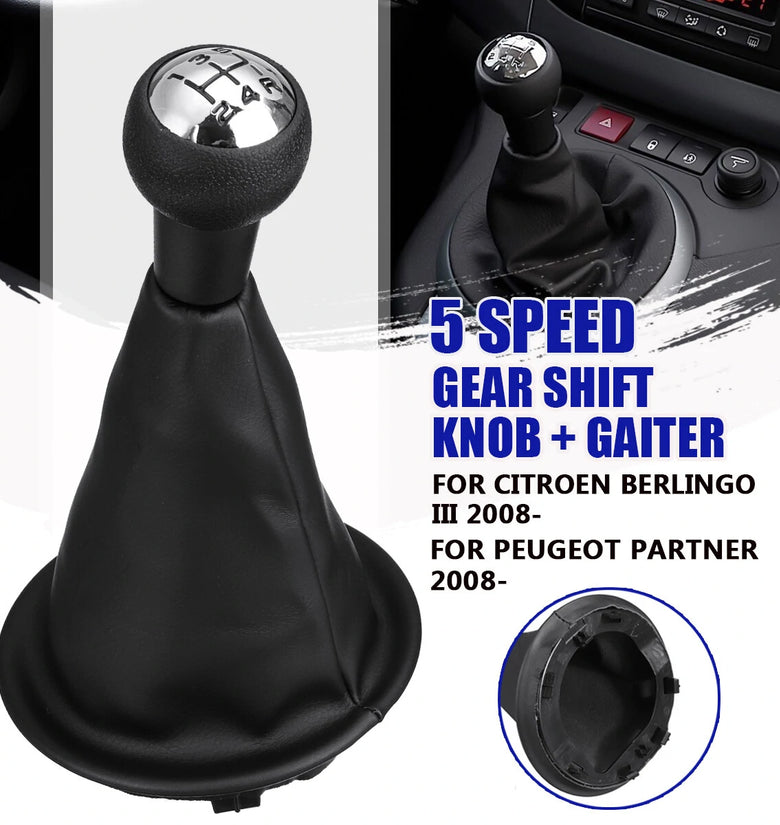 5 Speed Gear Shift Knob Gaiter for Citroen Berlingo III for Peugeot Partner 2008