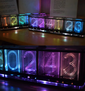 Geekcreit Upgrade Boldfaced Word Imitate Glow Clock Full Color RGB Glow Tube Clock LED Music Spectrum Kit DS3231