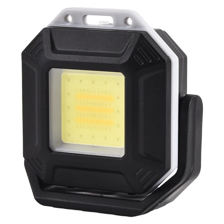 Rechargeable COB LED Flashlight With Magnetic, Mini Keychain Flashlight, 4 Light Color, 360 Rotating Bracket, Perfect For Outdoor Camping Hiking Lightweight Lamp