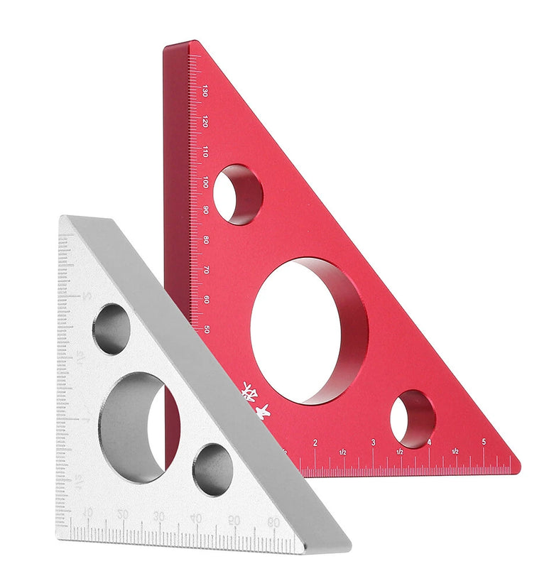 Drillpro 90 Degrees Aluminum Alloy Height Ruler Metric Inch Woodworking Triangular Ruler