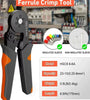 Hexagonal Self-Adjustable Ratchet Ferrule Crimping Tool Kit 23-10AWG 0.25-6mm Crimper Kit with 400-2000pcs Wire Terminals