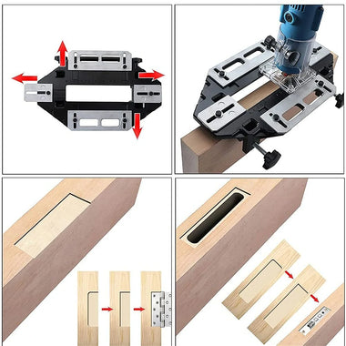 Aluminum Alloy Door Hinge Jig Guide Woodworking Door Hinge Template Slotting Locator Door Lock Jig for Wood Cabinet Kitchen Door Lock Installation