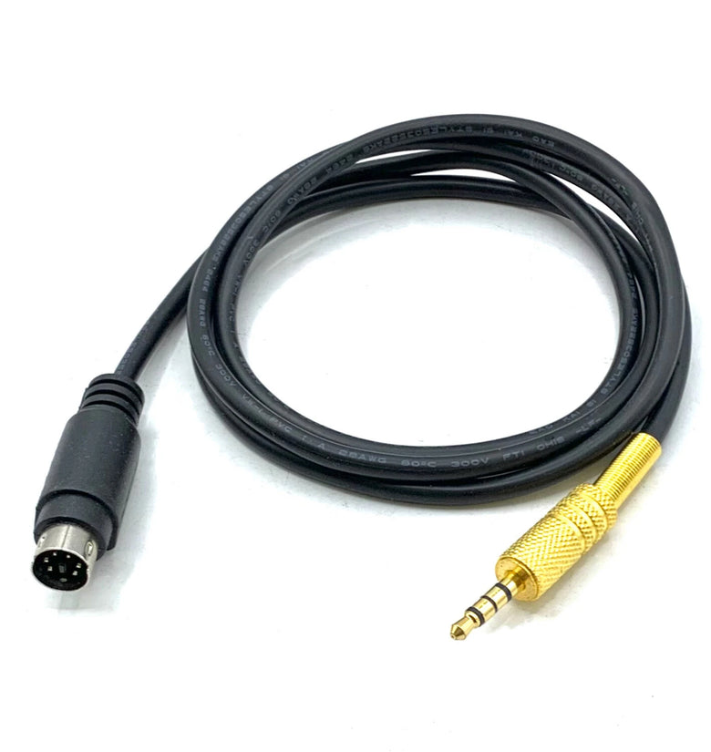 Radio Audio PTT Adapter Cable Mini DIN 6 to 3.5mm Radio Sound Card Connection Cable Suitable for YAESU FT-891/857/817/991/450D