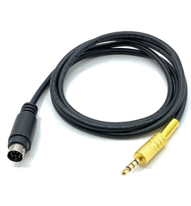 Radio Audio PTT Adapter Cable Mini DIN 6 to 3.5mm Radio Sound Card Connection Cable Suitable for YAESU FT-891/857/817/991/450D