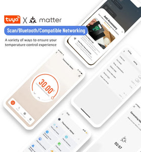 BECA Wireless Matter Smart Thermostat Temperature Controller Wall-mounted 5A/16A Water Gas Boiler Heating Voice Control with Alexa Google Assistant