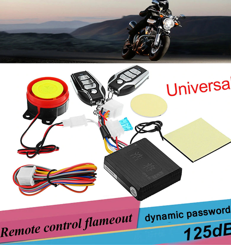 12V Motorcycle Two-way Anti-theft Security Alarm System with Engine Start Electric Scooter Remote Control Key