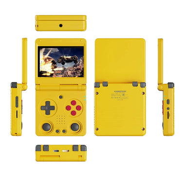 ANBERNIC RG34XXSP 64+128G 8000+ Games Flip Retro Handheld Game Console 3.4-inch IPS Display Quad-core Support 5G WiFi & bluetooth 4.2 Dual Joystick Vibration Feedback Video Game Player Console 30+ Emulators Linux System