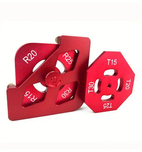 Arc/T Corner Gauge Aluminum Alloy Woodworking Chamfering Template Tool with Quick Change Features Red/Black Perfect for Beveling Rounding Professional or DIY Projects