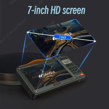 SANSUI F51 7-inch Display Retro FM Radio Wireless Speaker 3-inch Internal Magnetic Speaker Support U Disk TF Card Playback FM MM SW Radios Music Video Player E-book Reading