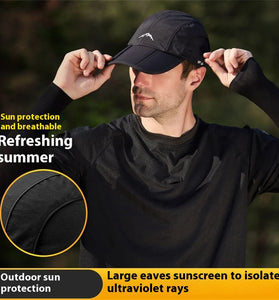 Outdoor Sport Long Brim Foldable Baseball Cap Unisex Waterproof Breathable Quick Drying Sun Protection Peaked Cap