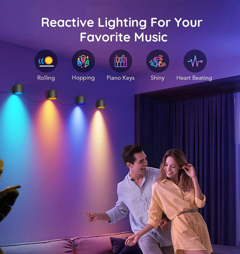 4/6 Pack TUYA WIFI Smart Wall Lamp RGB Music Sync LED Modern Decor Downlight Simple Wall Light Work With Alexa Google Assistant