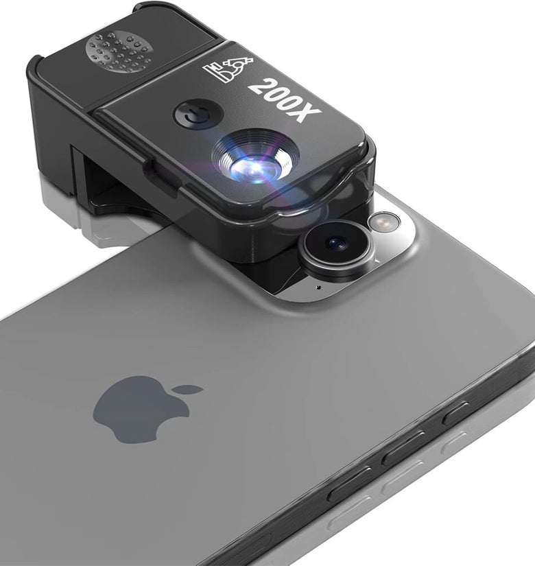 200x Mobile Phone Microscope with LED Light Macro Lens Manual Focus CPL Filter High Magnification Portable for Smartphone Camera