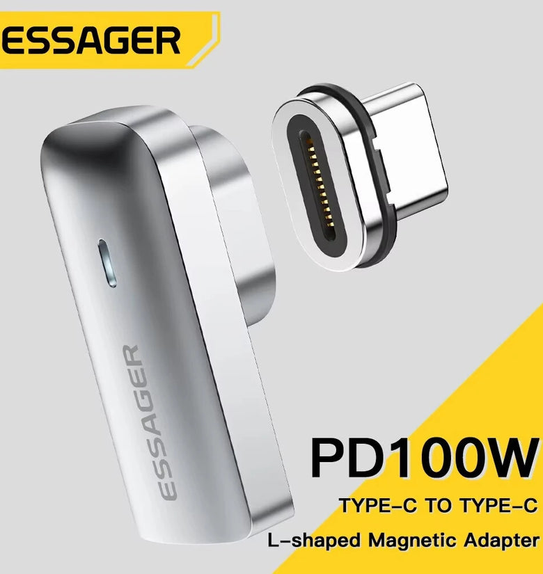 Essager ES-OTG10 PD100W Magnetic USB-C OTG Adapter Fast Charging Type-C Magnet Connector 20Gbps Data Sync 4K@60Hz for Macbook Laptop
