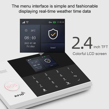 PGST PG-105 Tuya Smart GSM Wifi Alarm System for Home Wireless Security Alarm House Smart Life App Control Work with Alexa