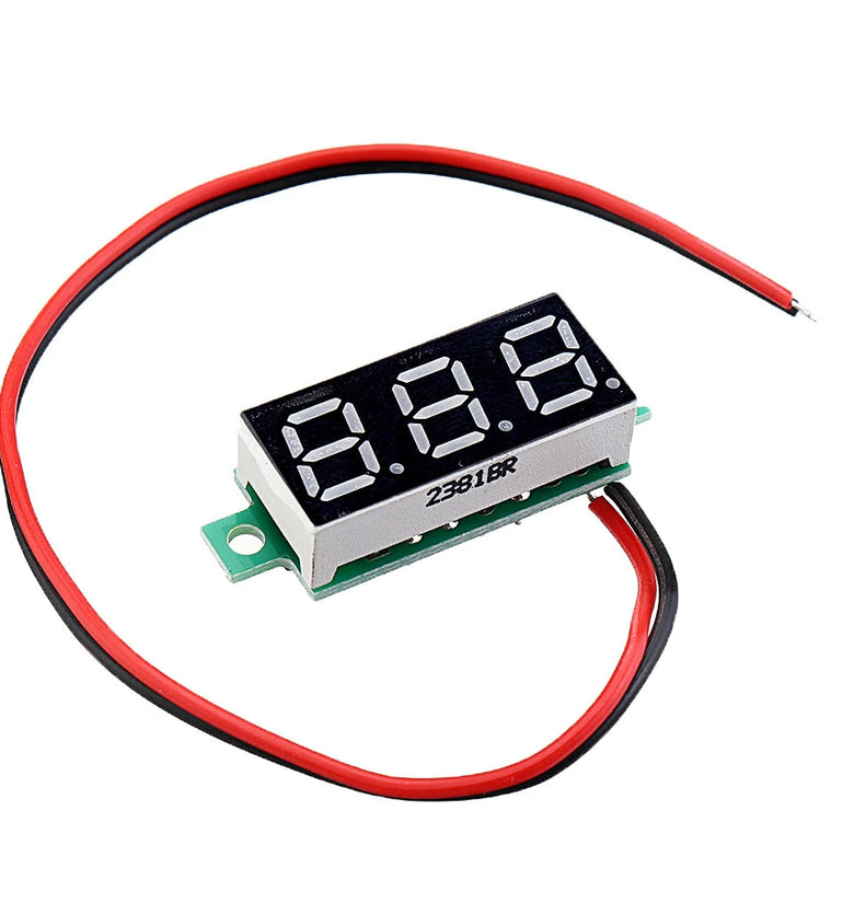 5pcs 0.28 Inch Two-wire 2.5-30V Digital Red Display DC Voltmeter Adjustable Voltage Meter