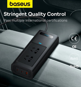 Baseus 150W Car Inverter USB Type C 30W DC12V to AC 220V 110V Auto Power Inversor Fast Charger For Car Power Adapter
