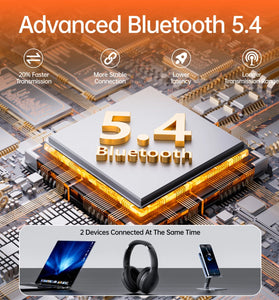 Weofly Live ANC Headset bluetooth 5.4 Headphones Hybrids Active Noise Cancelling 4-Mic ENC Noise Reduction 40mm Dynamic Driver 80H Playback 3.5mm Wired E-sports On-ear Wireless Headphones