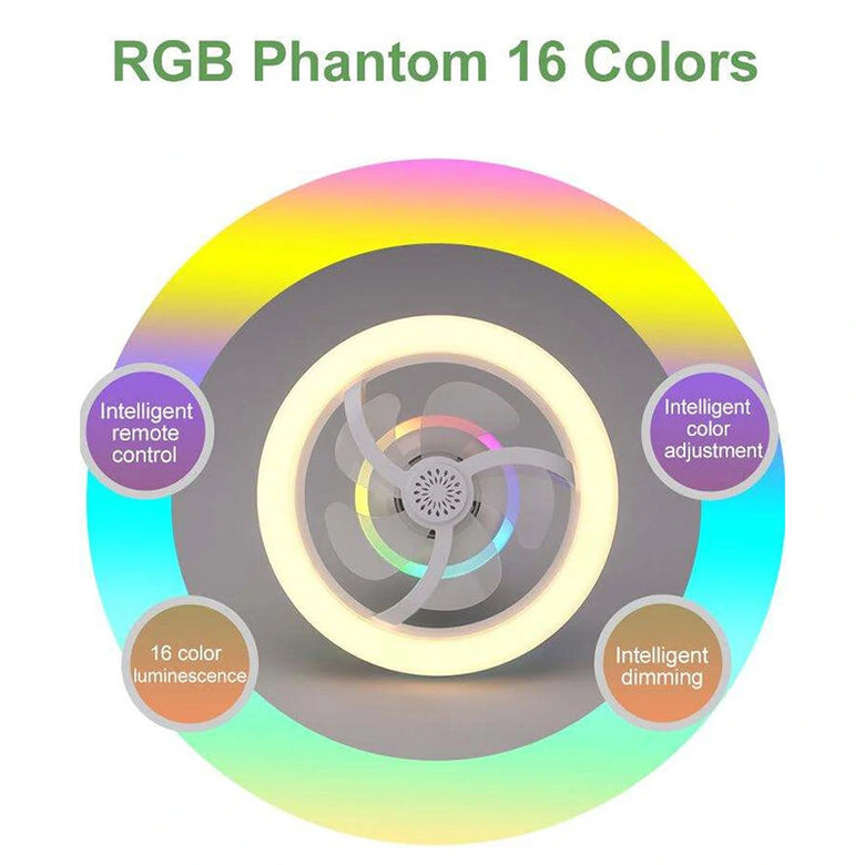 E27 50W 220V Ceiling Fan Bulb With LED Light And Remote Control Chandelier RGB Color Dimmable Ventillator Lamp For Home Lighting