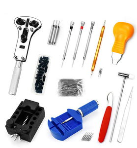 147pcs Watch Repair Tool Kit Watch Link Pin Remover Shell Opener Spring Bar Remover Clock Battery Replacement Strap Needle Set Accessor