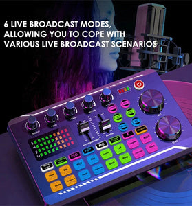 F998 Sound Card Microphone Live Broadcast Cards Computer PC Mixing Console Professional Studio Kit Accessories