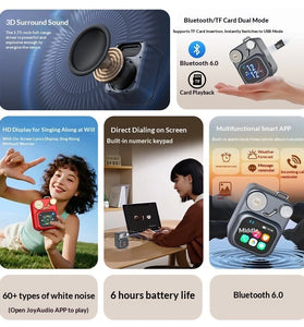 MONSTER S350 bluetooth V6.0 Speaker Mini Portable Speaker with HD Touch Screen 1.75-inch Speaker Support TF Card Playback Built-in 60+ White Noise Voices Sleep Assistance Outdoors Subwoofer Speakers