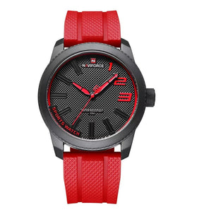 NAVIFORCE Men Sport Watch TPU Strap Simple Dial Quartz Wristwatch Waterproof Watch