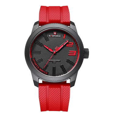 NAVIFORCE Men Sport Watch TPU Strap Simple Dial Quartz Wristwatch Waterproof Watch