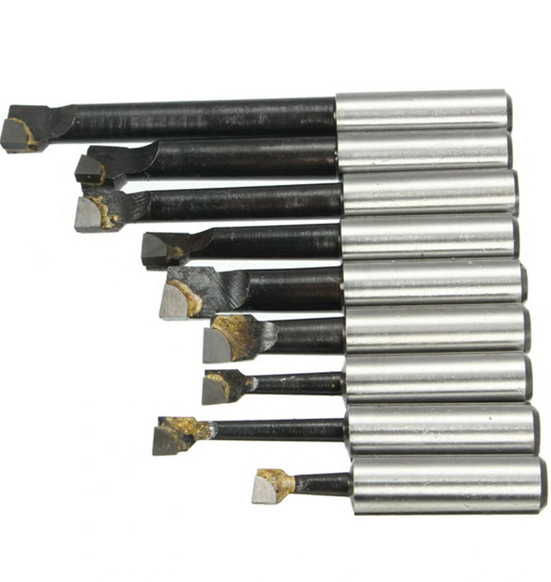 9pcs 12mm Shank Boring Bar Set Carbide Tipped Lathe Tool Flat End Rod