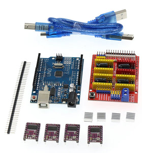 V3.0 Engraver CNC Shield+R3 Board+4pcs A4988/DRV8825 Driver Expansion Board for 3D Printer Set Kit