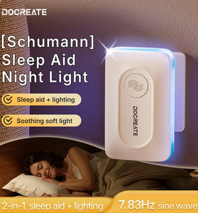 DOCREATE SL06 Sleep Night Light 7.83Hz Frequency Soft Light Low Power Compact Design Silent Operation Plug and Play Energy Saving Night Lamp