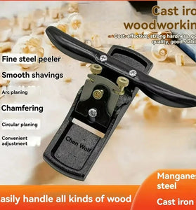 Adjustable Woodworking Hand Plane with Manganese Steel Blade Metal Construction for Smooth Shaving Fine Wood Peeling Manual Operation