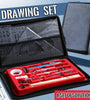 Professional 19pcs Compasses Drawing Kit Aluminum Alloy Material Architectural Mechanical CAD Design Tools Complete Geometric Instrument Set with Templates Rulers Precision Knife Portable Canvas Bag