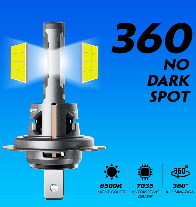 NOVSIGHT N64 Pair 6500K Car LED Headlight Bulbs H7 6000LM/Pair LED Headlamp IP68 Waterproof for Car Lighting Modification