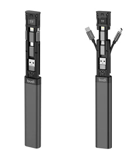 BUDI Multi-function Smart Adapter Card Storage Data Cable Stick USB Box Multi-Cable SIM KIT TF Card Memory Reader Computer Accessories for MacBook for iPhone 12 for Samsung Galaxy Note S20 ultra Huawei Mate40 OnePlus 8 Pro OPPO