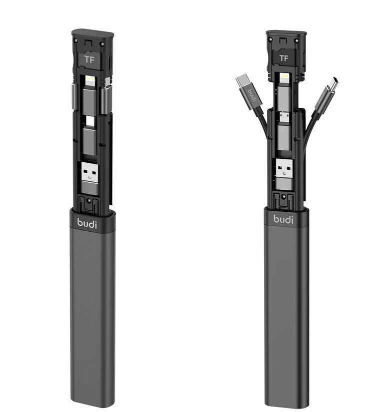 BUDI Multi-function Smart Adapter Card Storage Data Cable Stick USB Box Multi-Cable SIM KIT TF Card Memory Reader Computer Accessories for MacBook for iPhone 12 for Samsung Galaxy Note S20 ultra Huawei Mate40 OnePlus 8 Pro OPPO