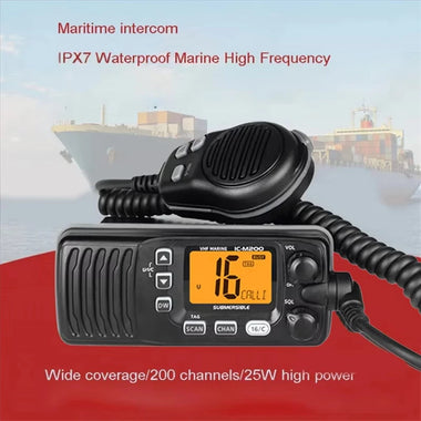 IC-M200 Marine VHF Walkie-Talkie 25W High Power Waterproof Compact Design Clear Signal Transmission Multi-Channel Support