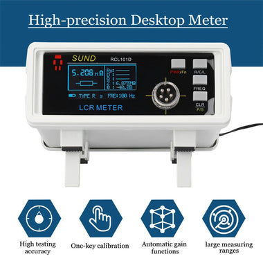 RCL101D Desktop Digital Bridge High Precision LCR Meter 3 in 1 Automatic Ranging Multiple Frequencies 100Hz/10kHz Dual-mode Functionality