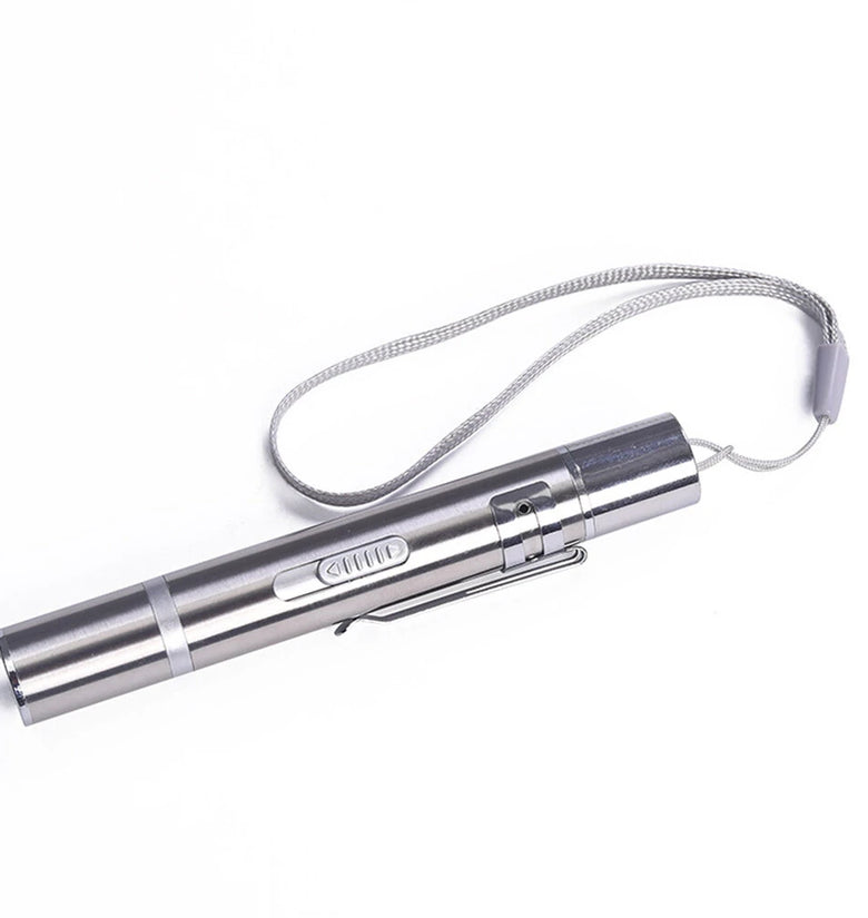 3-in-1 Red Light Cat Teaser Stick + White Light Mini Torch + UV Flashlight, USB Rechargeable Detecting Mini Pointer Pen Light