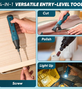 65 in 1 Mini Electric Screwdriver Set 4V Cordless Rotary Tool Cardboard Cutter DIY Tool Kit Light Duty Home Repairs