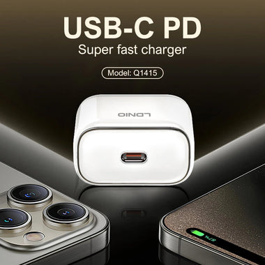 [GaN Tech] LDNIO Q1415 45W 1-Port USB PD Charger USB-C PD PPS Fast Charging Wall Charger Adapter EU Plug US Plug with Type-C to iP/Type-C Cable