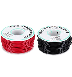 30M 22AWG Black/Red UL 1007 Cable Line PCB Wire Tinned Copper Solid Wires OK Line Electrical Wire DIY
