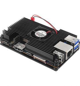 Orange Pi 5 Aluminum Alloy Case with Cooling Fan Active Passive Cooling Radiator with Heatsink Heat Dissipation Metal Enclouse for Orange Pi 5/5B/5 Plus