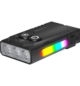 SEEKNITE EV15S 1000LM EDC Keychain Flashlight With 365nm UV Light Colored Sidelight Type-C Charging Super Bright Mini LED Torch Clip-on Light RGB Lamp Pocket Lantern